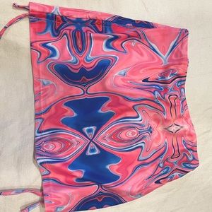 Shein marble pink & blue beach skirt